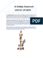 English Holiday Homework Academy Awards