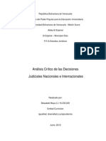 Análisis Crítico de Las Decisiones Judiciales Nacionales E Internacionales