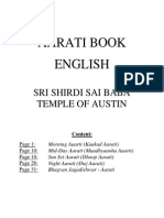 Aarati Book English: Sri Shirdi Sai Baba Temple of Austin