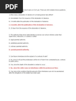 Review Multiple Choice Questions and Answers On Civil Law