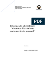 Informe de Laboratorio "Circuitos Hidráulicos Accionamiento Manual"