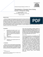 Experimental Determination of Dynamic Forces During Transient Orthogonal Cutting