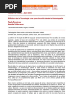 Ronderos Valderrama (2003) - El Futuro de La Tecnología - Una Aproximación Desde La Historiografía