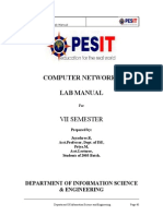 Computer Networks Lab Manual: Vii Semester