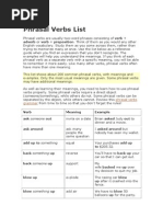 Phrasal Verbs List