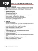 Manager Job Specifications