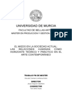 TFM Ana Limiñana Antón El Miedo en La Sociedad Actual en El Arte Contemporáeno Umu 2012