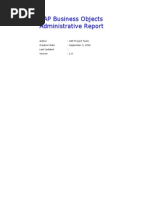 SAP Business Objects Administrative Report - Blueprint