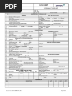 Data Sheet: Hydraulic Power Unit