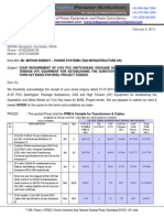 Quotation-415 PCC Switchgear Panel & Other Items-BHEL