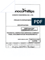 84501-9200-9L-008 Rev-0 Technical Inspection Services Company Final Documentation Requirements