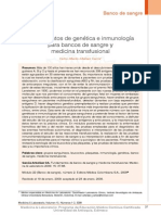 Genetica e Inmunologia Aplicada Al Banco de Sangre