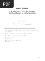 Steiner, Rudolf - El Movimiento Oculto Del Siglo XIX y Su Relación Con La Cultura Mundial