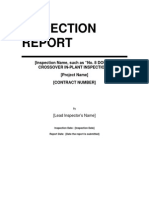 Sample Inspection Report Template