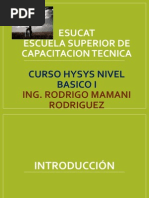 Curso Hysys Nivel Basico I Esucat