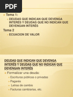 5 Deudas Que Indican Que Devenga Interes y No Ecuacin de Valor