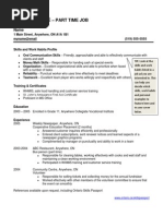 SampleResume EDU Part Time Job