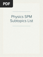 Physics SPM Subtopics List