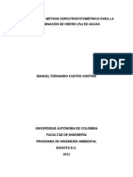 Validacion Método Determinación de Hierro en Agua