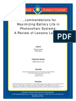 Recommendations For Maximizing Battery Life in Photovoltaic Systems: A Review of Lessons Learned