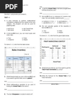 Excel Final Exam