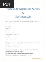 TCS Aptitude Questions Paper With Solved Answers - Students3k