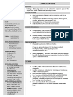 Curriculum Vitae Amrita Srivastava: Area of Specialization