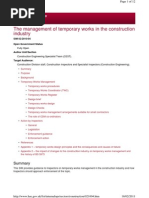 Management of Temporary Works