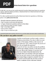 Police Behavioural Interview Questions