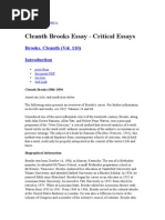 Cleanth Brooks Essay - Critical Essays