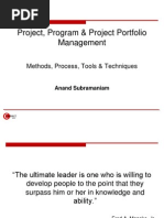 Project, Program & Project Portfolio Management: Methods, Process, Tools & Techniques