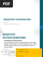 Resistive Transducers: Instructor: DR Alivelu M Parimi