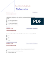 Williams Obstetrics Study Guide - The Puerperium