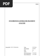 Synchronous Generator Transient Analysis