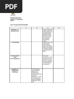 Self Evaluation Rubric