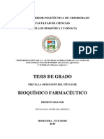 Dterminacion de La Actividad Antibacteriana. Los Extractos de Romero y Tomillo