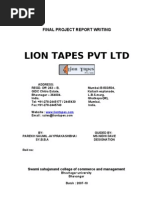 Lions Tapes Project S.Y B.B.A