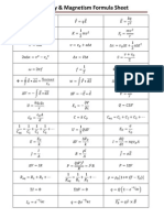 Electricity Magnetism Data and Formula Sheet Mar 1 2013