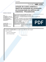 NBR 12721 - 1992 - Avaliacao de Custos Unitarios e Preparo de Orcamento de Construcao para Incorp Livro