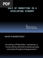 Role of Marketing in A Developing Economy