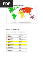 Mapa Con Los 5 Continentes Del Mundo