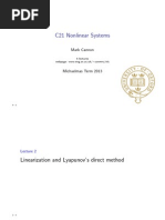 C21 Nonlinear Systems: Linearization and Lyapunov's Direct Method