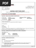 Material Safety Data Sheet Product Name: SILICONE RUBBER