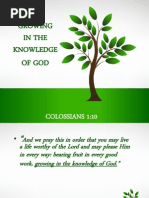 Growing in The Knowledge of God