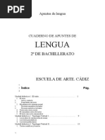 CUADERNILLO LENGUA 2º Bachillerato Lengua