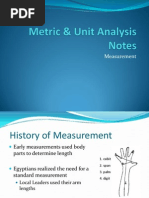 Metric and Unit Analysis