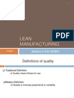 Lean Manufacturing: Module-5 SIX SIGMA