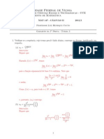 Primeira Prova MAT 147 - UFV