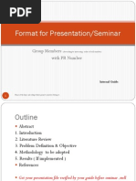 Format For Project Seminar Presentation