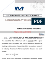 3.0 Maintainability and Availability